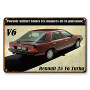 Décoration maison Plaque en Métal Vintage Renault 25 V6 Turbo