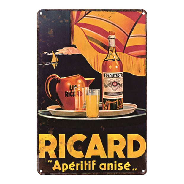 Plaque Métal Vintage Apéritif Ricard