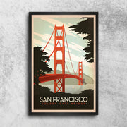 Affiche Vintage San Francisco golden state bridge