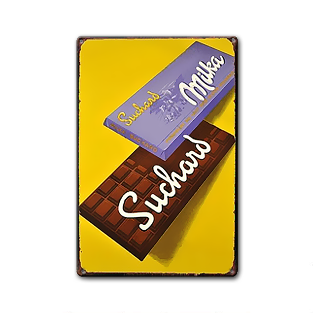 Décoration maison Plaque en Métal Vintage Chocolat Milka