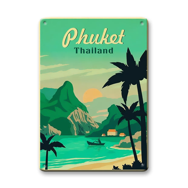 Plaque Métal Vintage Phuket