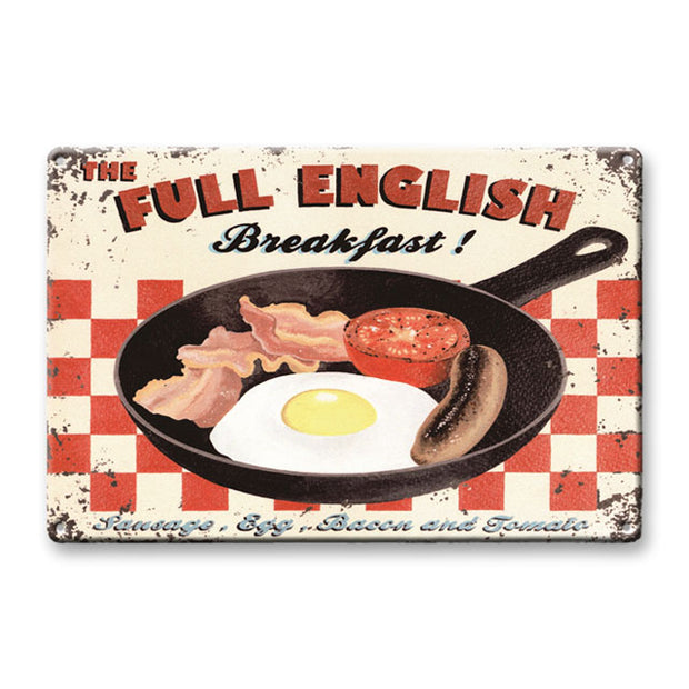 Décoration maison Plaque en Métal Vintage English Breakfast