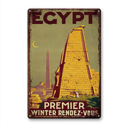 Décoration maison Plaque en Métal Vintage Égypte