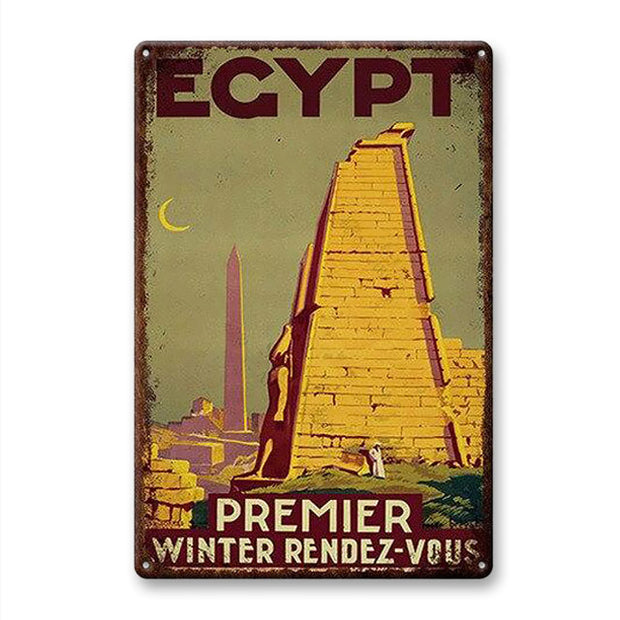 Décoration maison Plaque en Métal Vintage Égypte