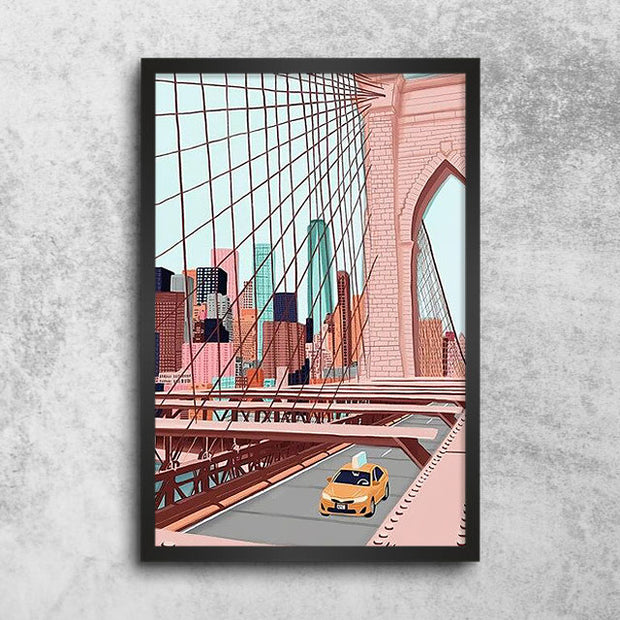 Affiche Vintage Pont de Brooklyn