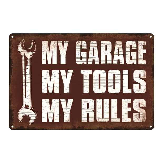 Plaque en Métal Vintage My Tools My Rules