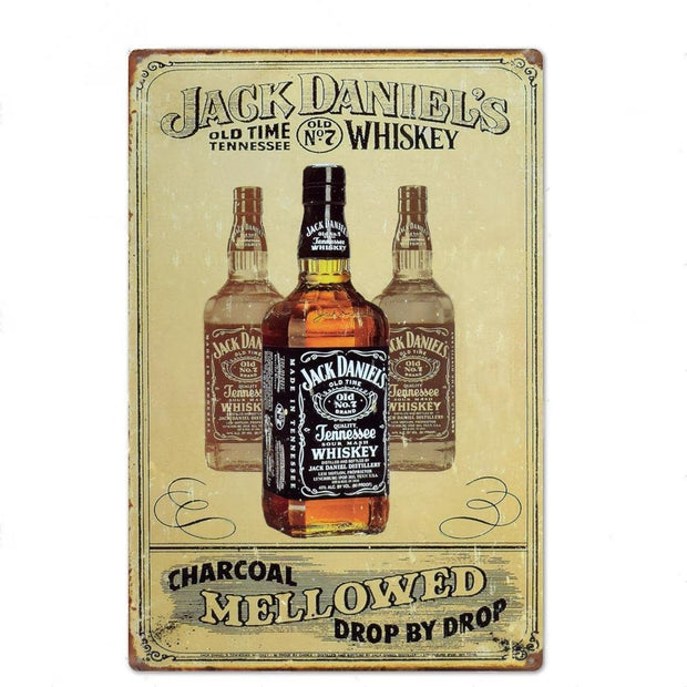 Décoration maison Plaque en Métal Vintage Whiskey