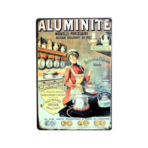Décoration maison Plaque en Métal Vintage Aluminite