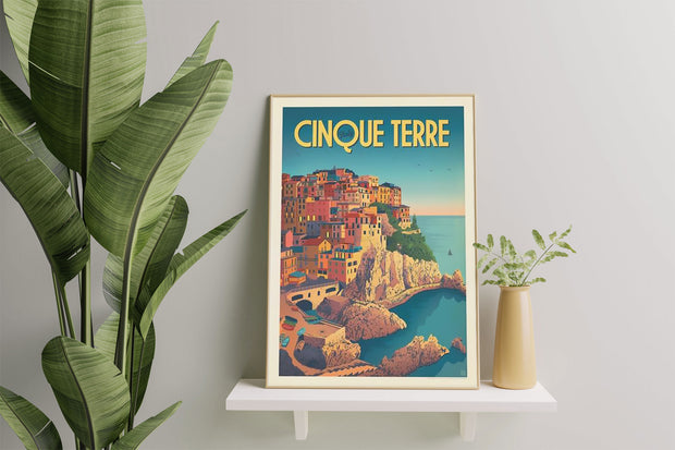 Décoration maison Affiche Vintage Cinque Terre