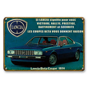 Décoration maison Plaque en Métal Vintage Lancia Beta