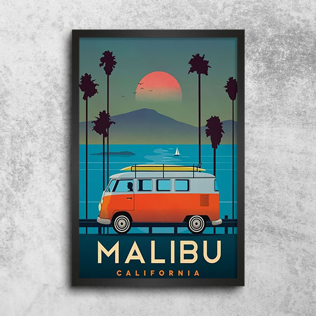 Décoration maison Affiche Vintage Malibu