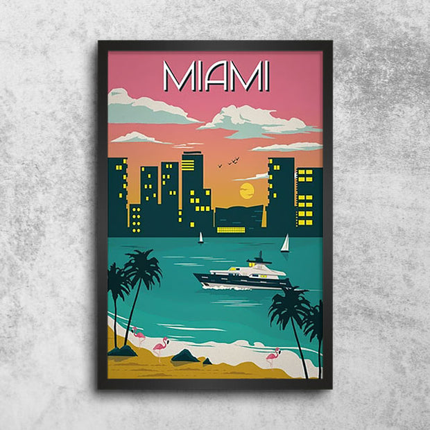 Décoration maison Affiche Vintage Miami