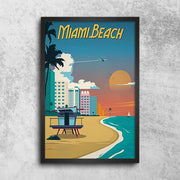 Décoration maison Affiche Vintage Miami Beach
