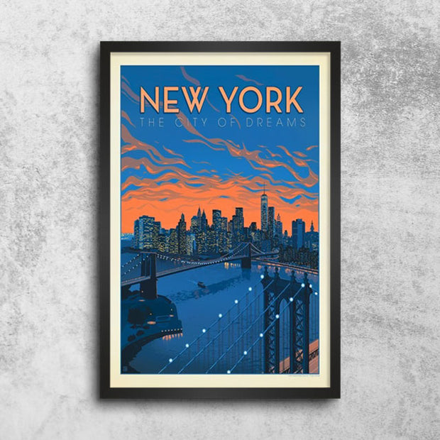 Poster Affiche New York USA Affiche Poster Vintage Voyage Art Deco 30's  31cm x 41cm - Cdiscount Maison