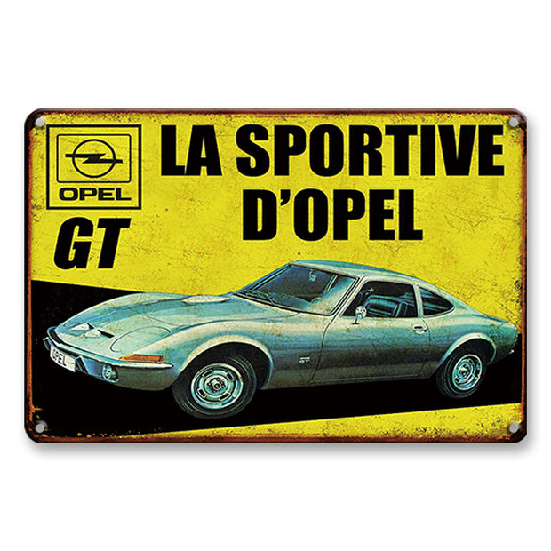 Plaque Métal Vintage Opel GT
