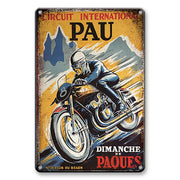 Plaque Métal Vintage Circuit International Pau