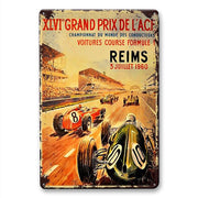 Décoration maison Plaque en Métal Vintage Grand Prix France 1960