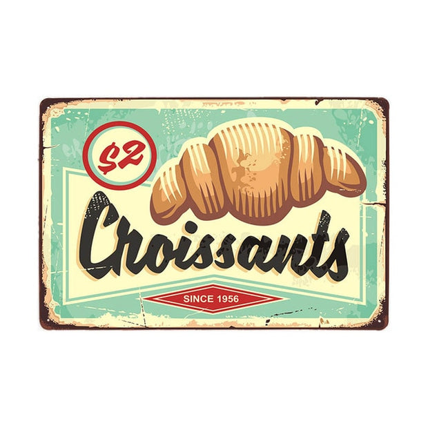 Plaque Métal Décoration Croissants