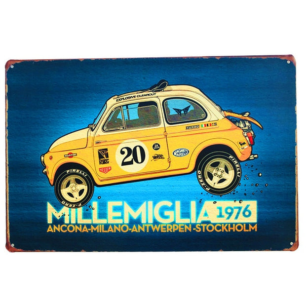 Plaque Métal Vintage Mille Miglia