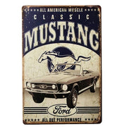 Plaque Métal Vintage Mustang