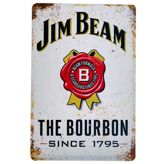Plaque Métal Vintage Bourbon Jim Beam