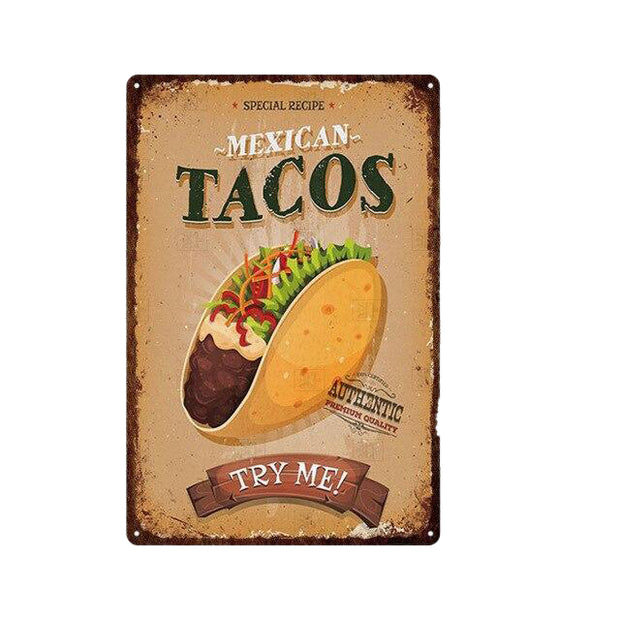 Plaque Métal Décoration Tacos