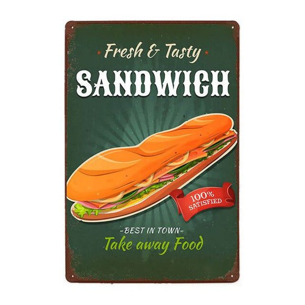 Plaque Métal Décoration Sandwich