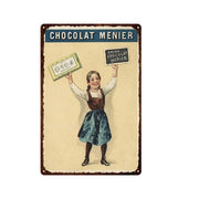 Décoration maison Plaque en Métal Vintage Chocolat Menier