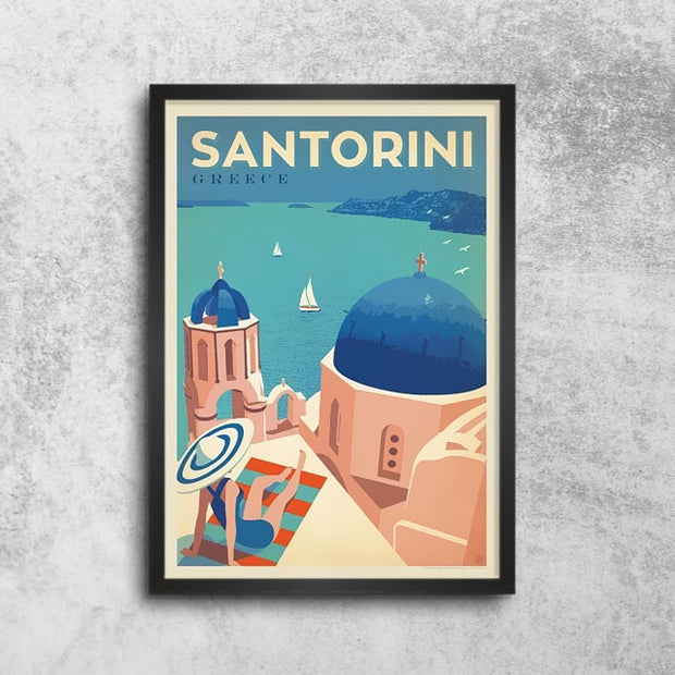 Décoration maison Affiche Vintage Santorin