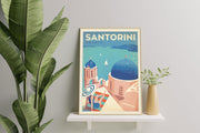 Décoration maison Affiche Vintage Santorin
