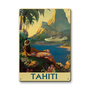 Plaque Métal Vintage Tahiti