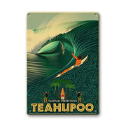 Plaque Métal Vintage Teahupoo